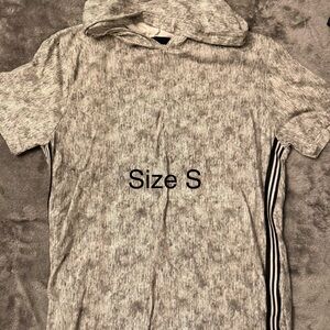 Gray Short Sleeve Hoodie